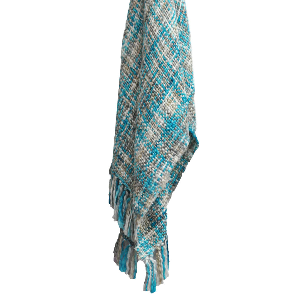 Stylish Oslo Aqua Marine Knitted Throw for Picnics and Summertime