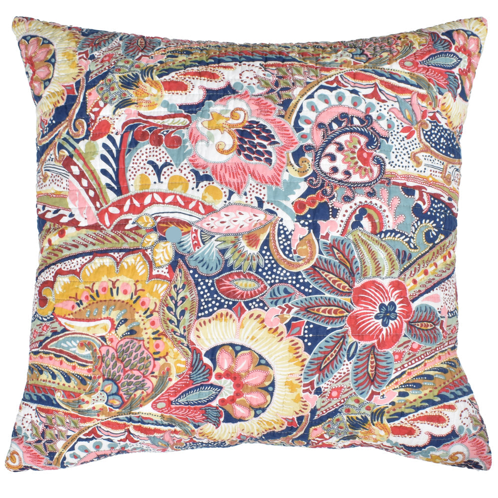 Vibrant 100% Cotton Christie European Quilted Pillowcase