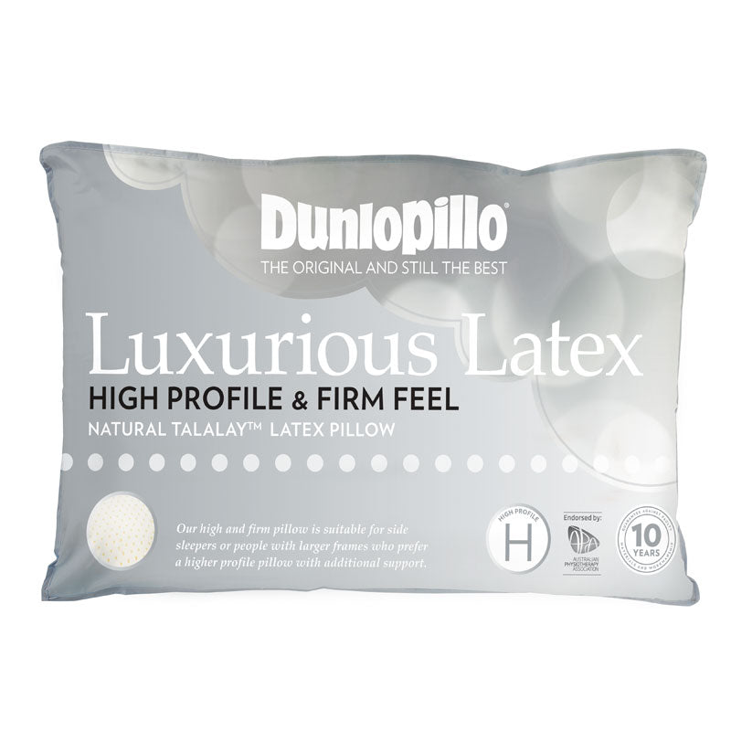Opulent Talalay Latex High-Profile Pillow with Firm Support for Side Sleepers and Larger Frames