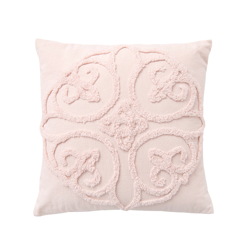 Ella Blush Square-Shaped Fully Filled Decorative Cushion for Home