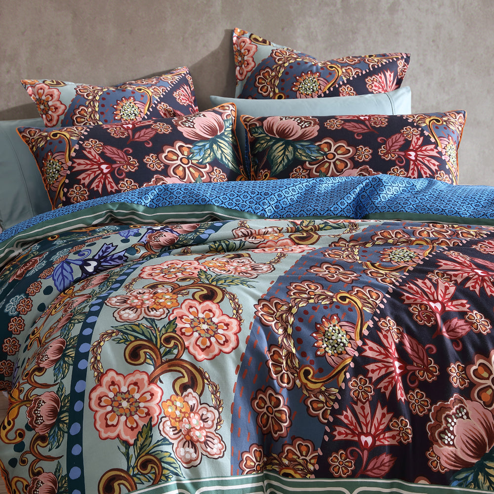 Logan and Mason Bohemian Super King Decorah Quilt Cover Set