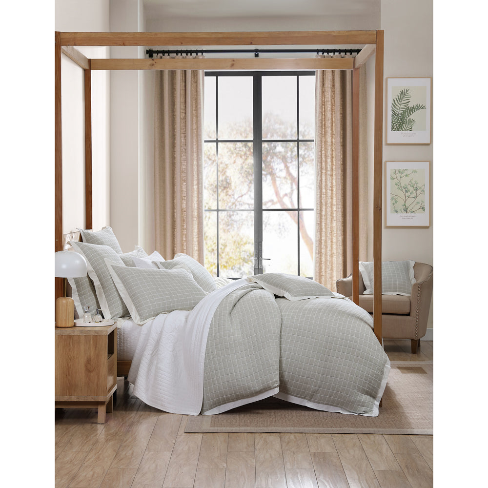Kingston Moss Super King Size Quilt Cover Set with a Masculine Charm