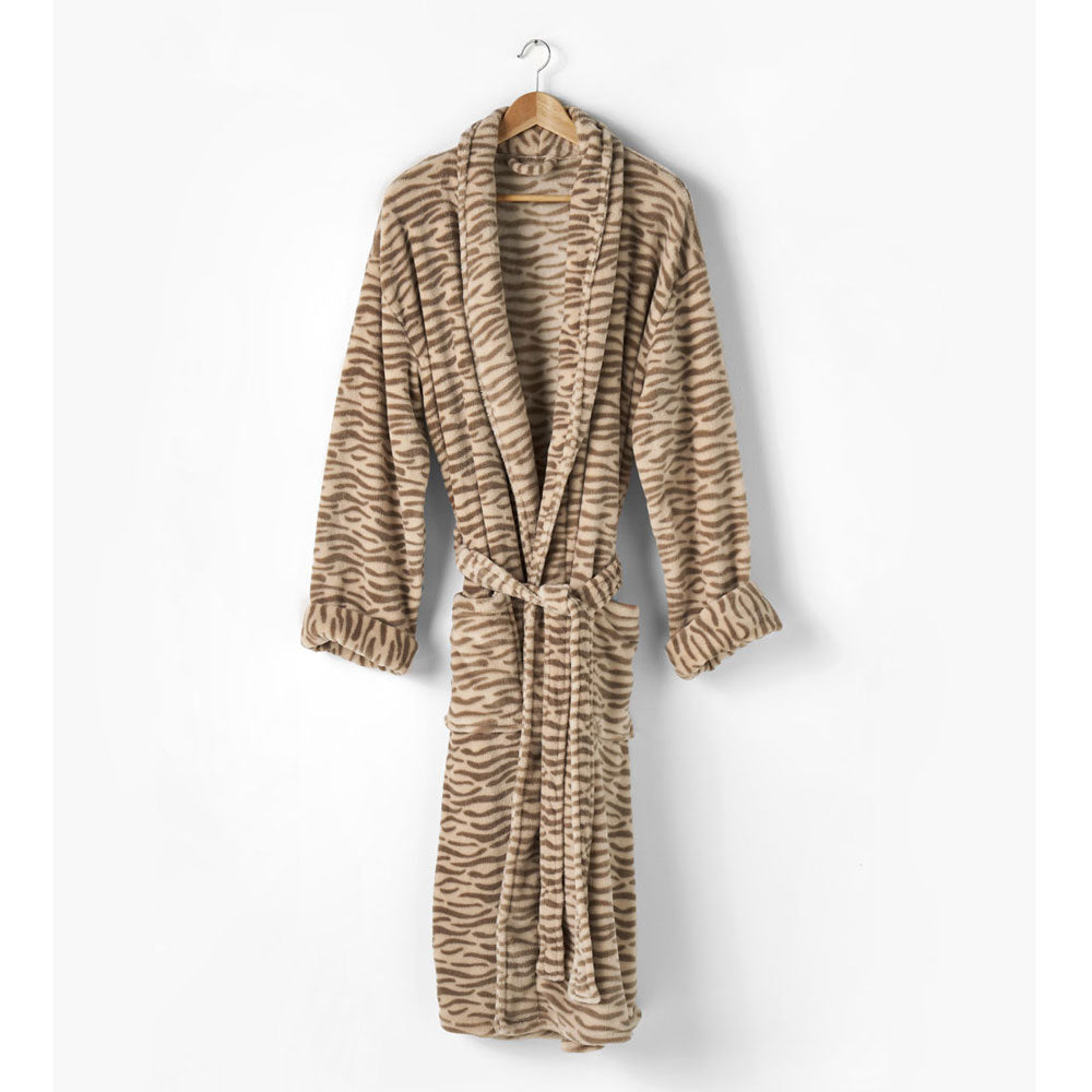Luxurious Adult Plush Tiger Bathrobe with Universal Fit