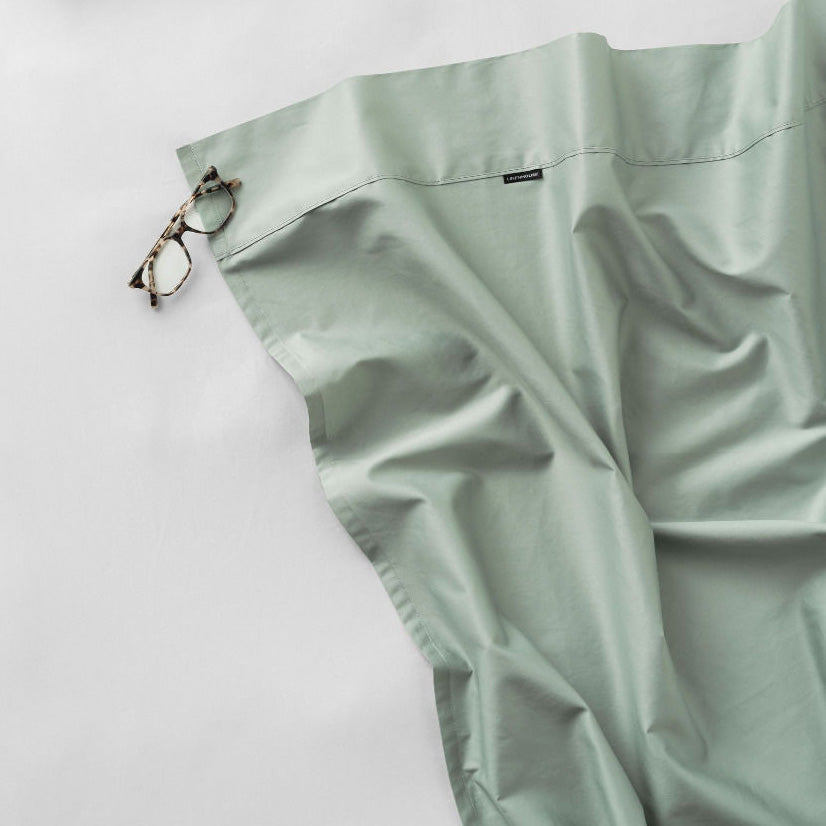 King-Sized Augusta 100% Cotton Luxury Flat Sheet with 500 Thread Count in Green Gum Color