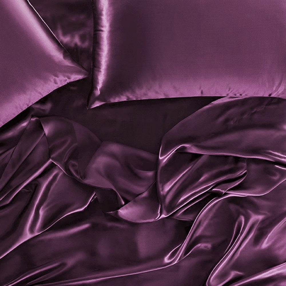 Single Bed Violet Casablanca Luxurious Silky Satin Sheet Set