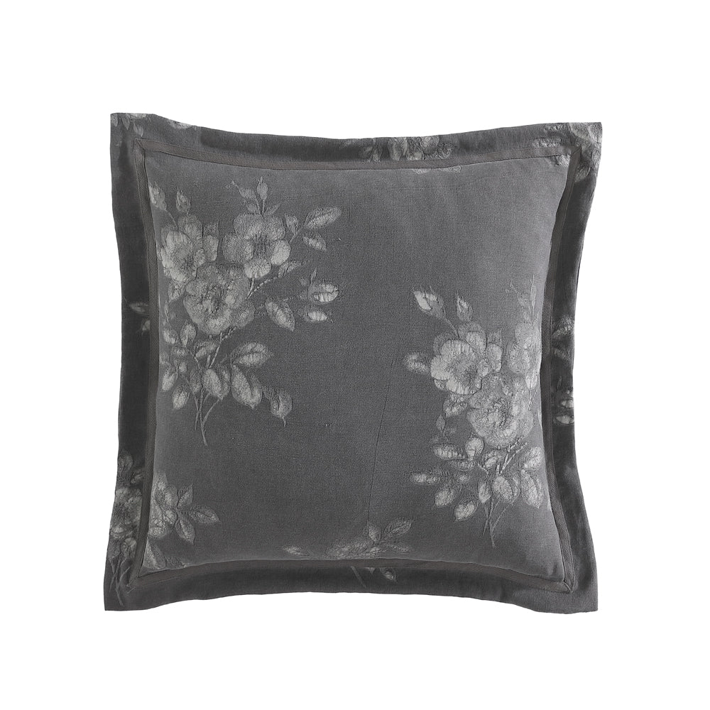 Exquisite Maisey Charcoal Square-Shaped Filled Decorative Cushion