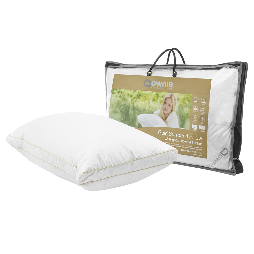 Downia Gold Collection Medium-Profile Pillow with Down and Feather Filling