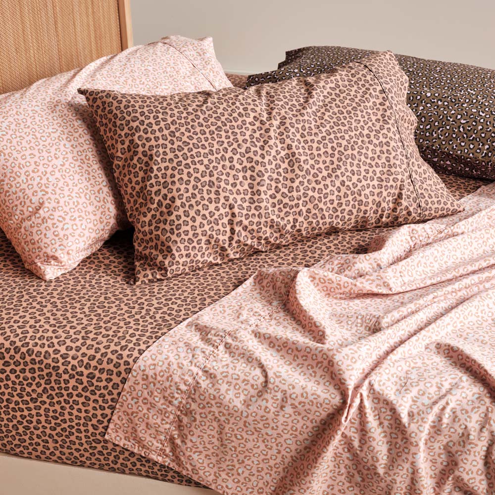 Single Bed Goldie Rose Washed Cotton Percale Sheet Set