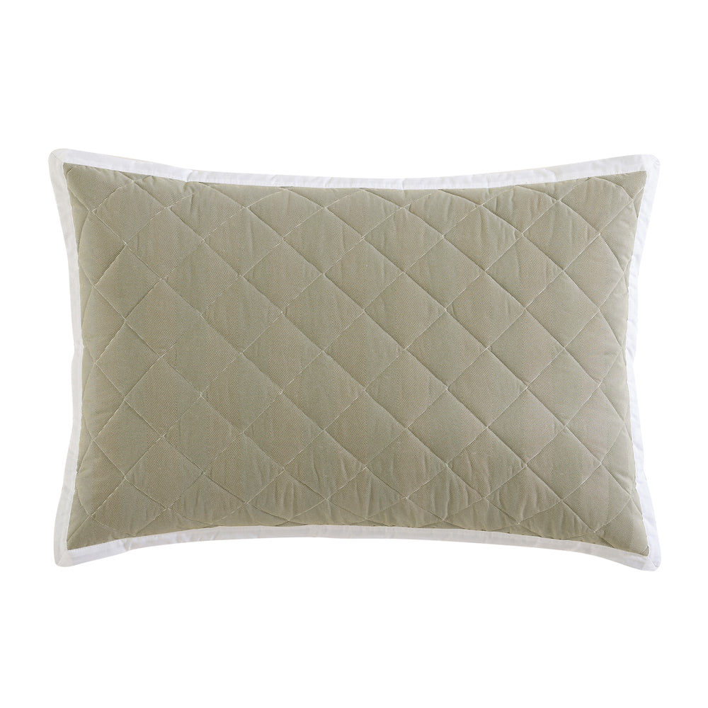 2-Pack Essex Olive Pillowshams with Refined Herringbone Pattern