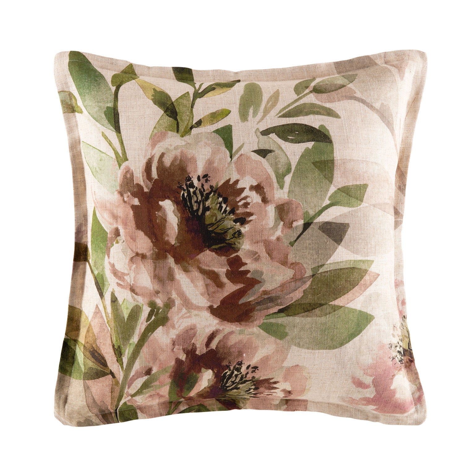 KAS Taneya Luxury Blush Linen Multi - Square Filled Decorative Cushion