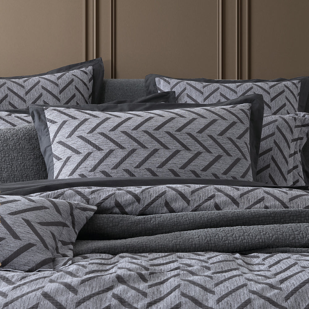 Westport Queen - Size Charcoal Quilt Cover Set for Modern Bedrooms