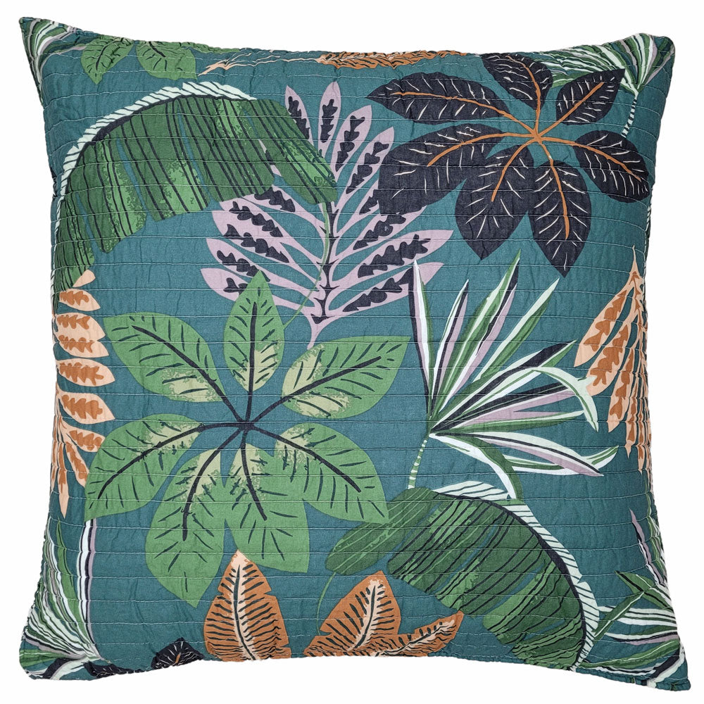 Beckett Breathable Cotton European Pillowcase with Tropical Blooms Design