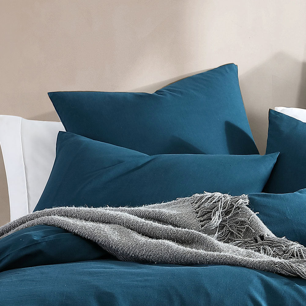 Soft and Serene European Teal Pillowcase for Bedroom Decor