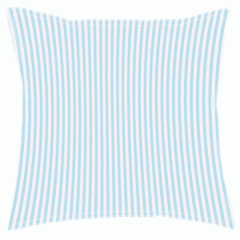 Luxe Duck Egg European Pillowcase with Laura Ashley Lille Stripe Design