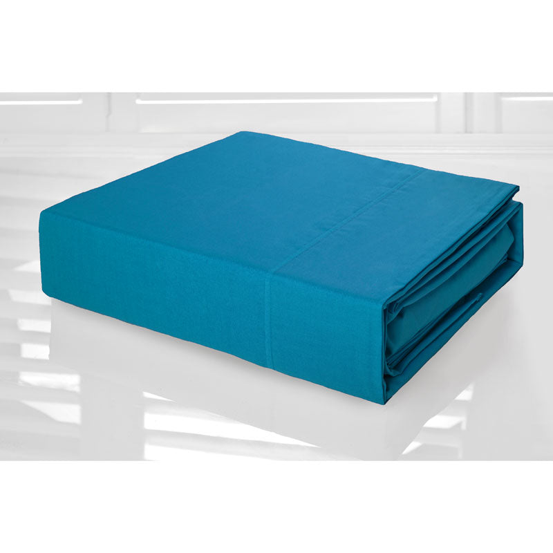 Single Bed High - Quality Bright Aqua Sheet Set with 225 Thread Count Easy - Care Percale