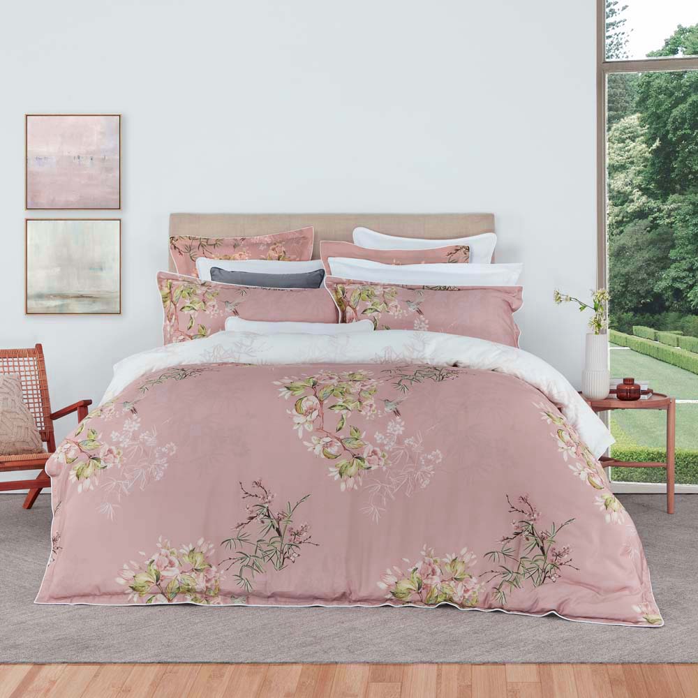 Mizumi Blush Quilt Cover Set for Queen - Sized Bed, Part of Private Collection