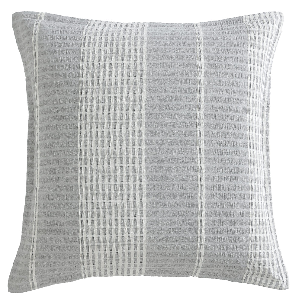 Hurley Charcoal European Pillowcase with Graphic Stripe and Subtle Texture