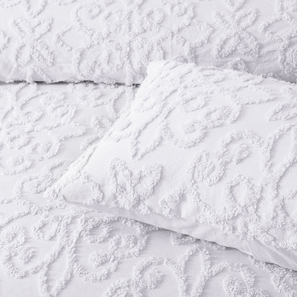 Ella Soft Cotton King Single Bedspread Set in Blush and White