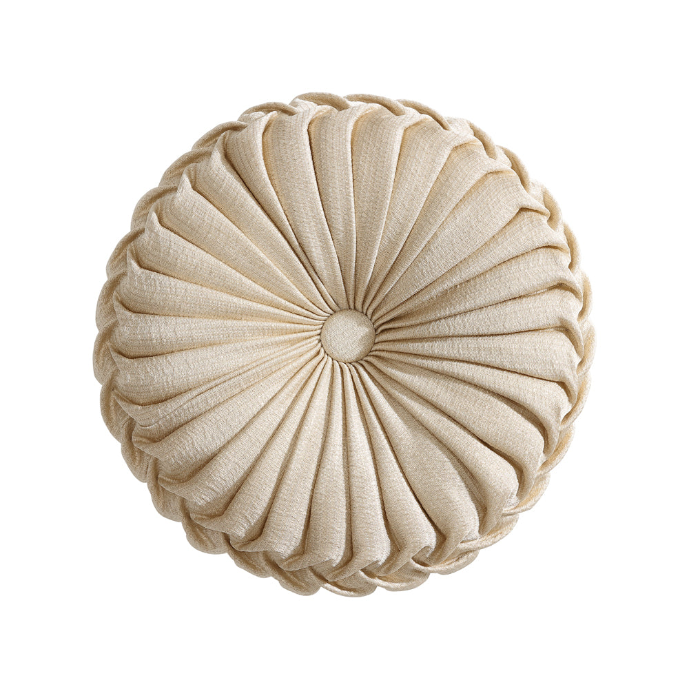 Exquisite Octavia Gold Filled Round Cushion for Bedroom Decor