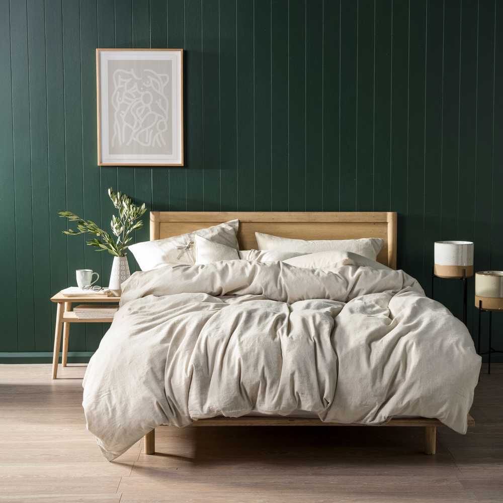 Nimes All - Season Natural Linen Queen Bed Quilt Cover Set