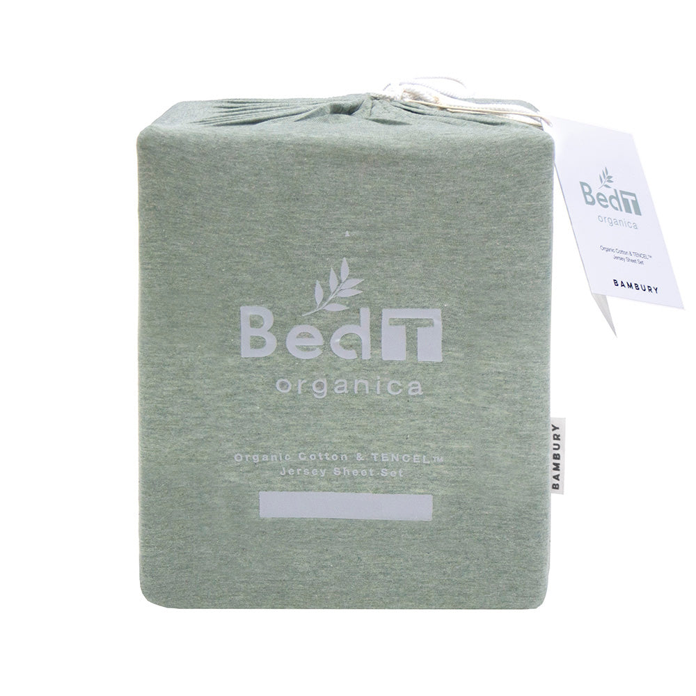 BedT Organica Single Bed Sage Colored Bed Sheet Set for All - Season Comfort