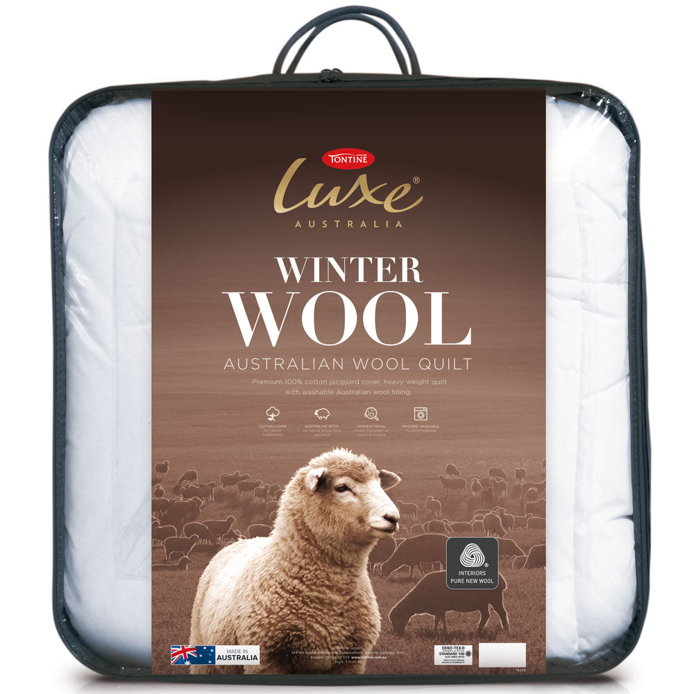 Single Bed Luxurious Australian Wool Winter Quilt for Warm Sleep