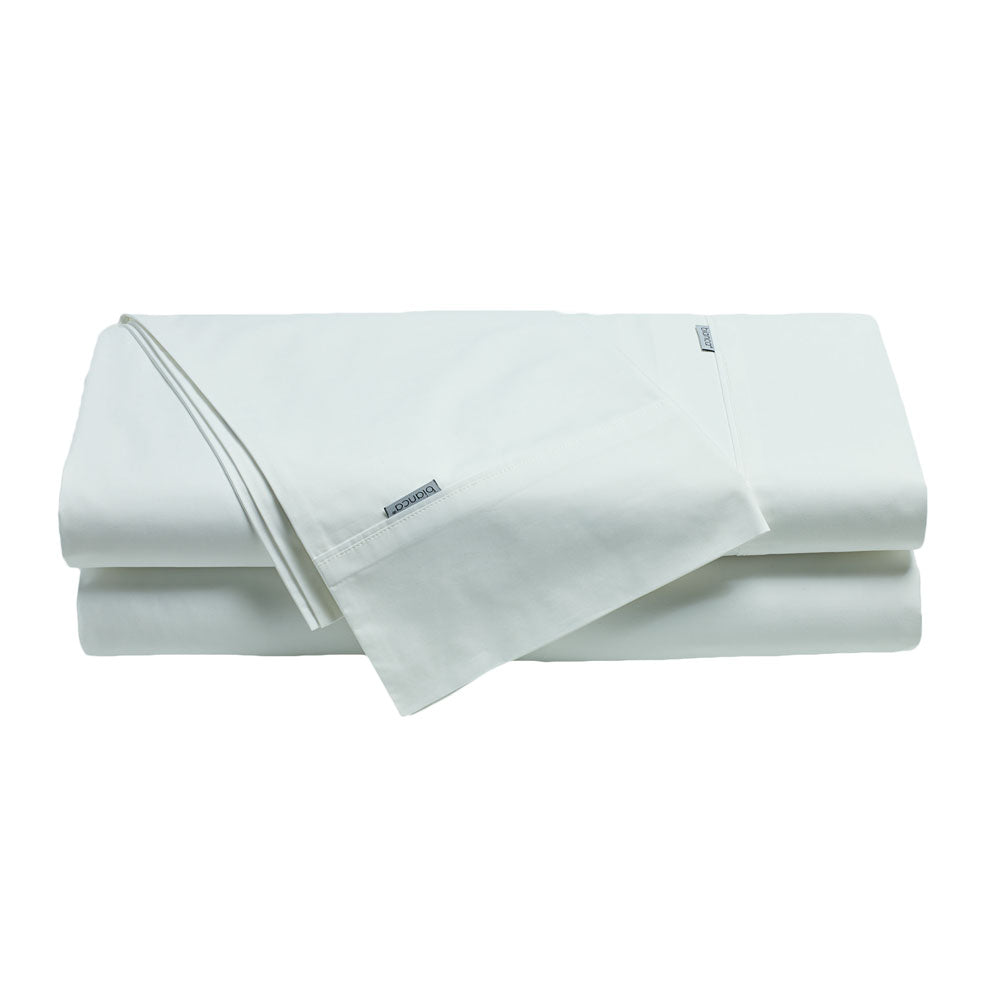 Super King 50cm Heston 300TC 100% White Cotton Percale Sheet Set