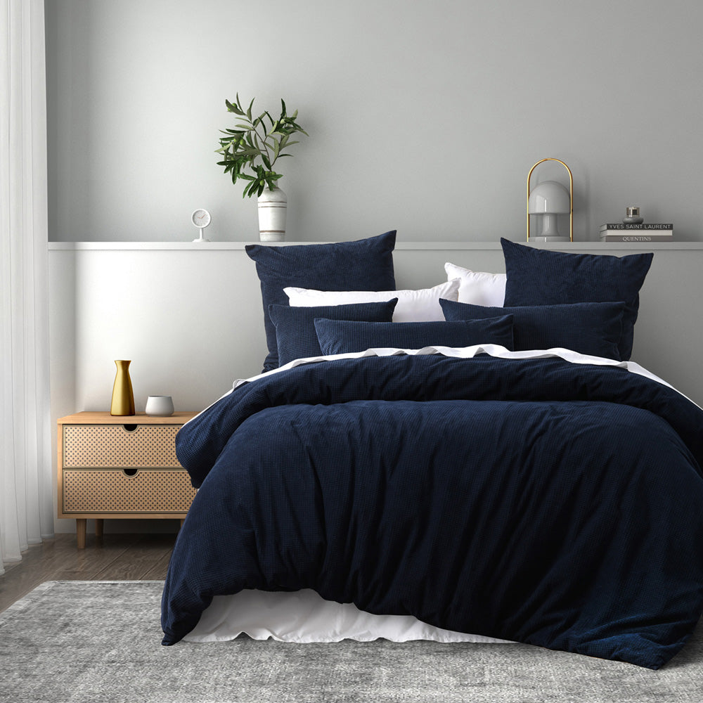 Bianca Super King Lebron Indigo Soft Quilt Cover Set