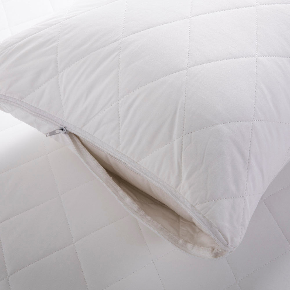 Ultra - Comfortable Quilted Standard Pillow Protector Made of Durable Cotton