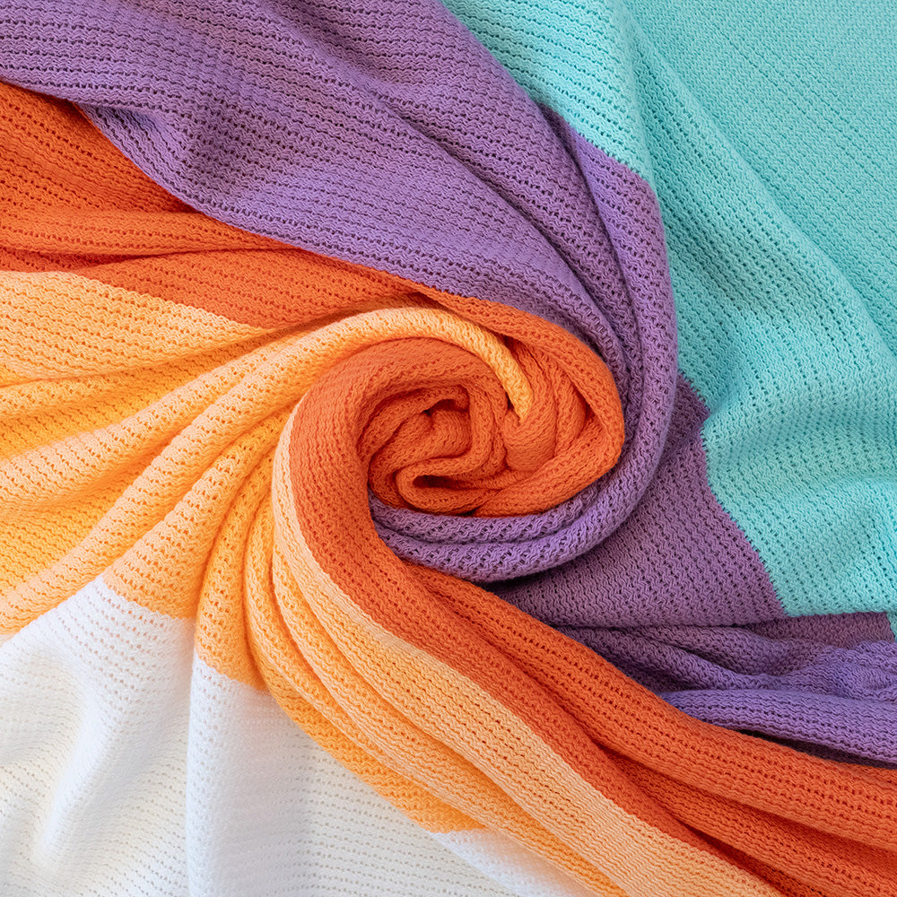 Vibrant Bambury Azalea Knitted Throw Rug with Tassels