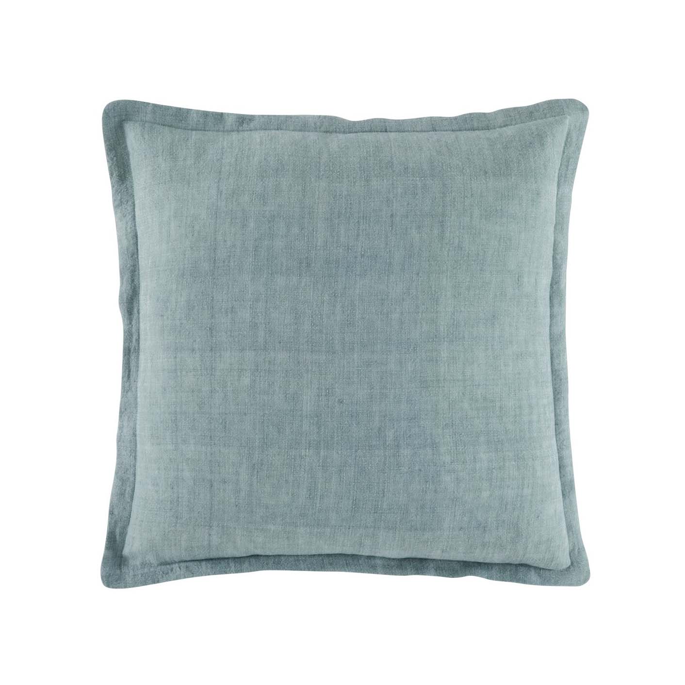 Exquisite Sage-colored Linen Square Filled Decorative Cushion