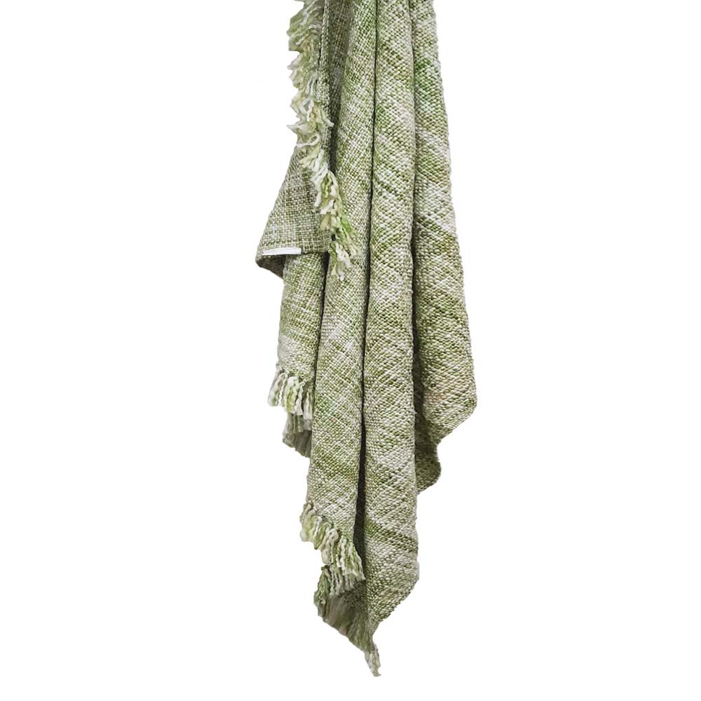 Stylish Oslo Green Grass Knitted Throw for Picnics, Beach Days and Summer Naps