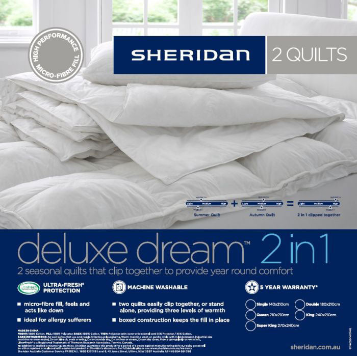 Luxury 2-in-1 Super King Quilt Doona 150/200GSM - Deluxe Dream