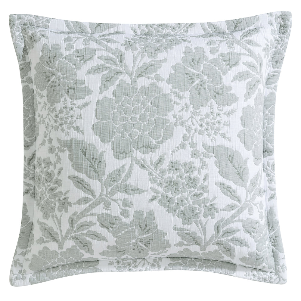 Julieta Thyme Luxury European Pillowcase with Traditional Floral Design