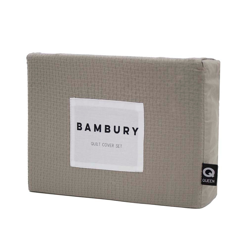 Double Bed Boyd Quilt Cover Set in Warm Mid-Grey