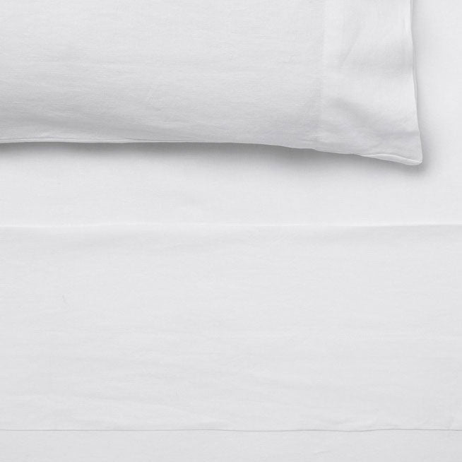 Nimes All - Season White Linen Sheet Set for Queen - Size 50cm Bed
