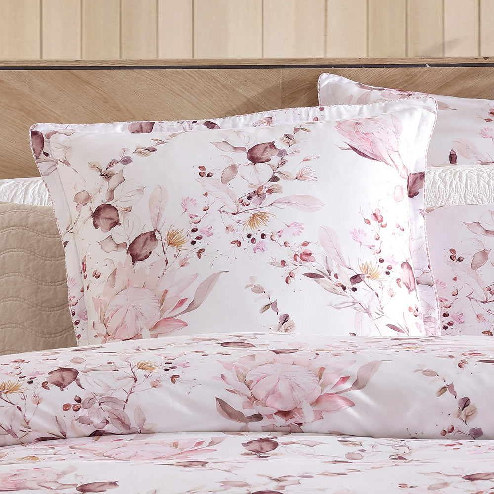 Queen-Sized Millicent Rose Watercolor Quilt Cover Set for a Serene Bedroom