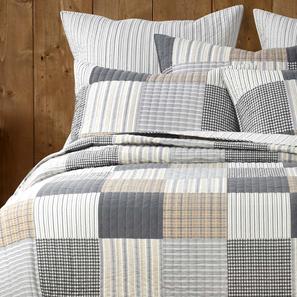 Soft 100% Cotton Vintage Patchwork Coverlet Set for Queen Bed