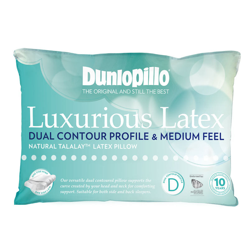 Opulent Talalay Latex Pillow with Dual Contour for Medium Comfort