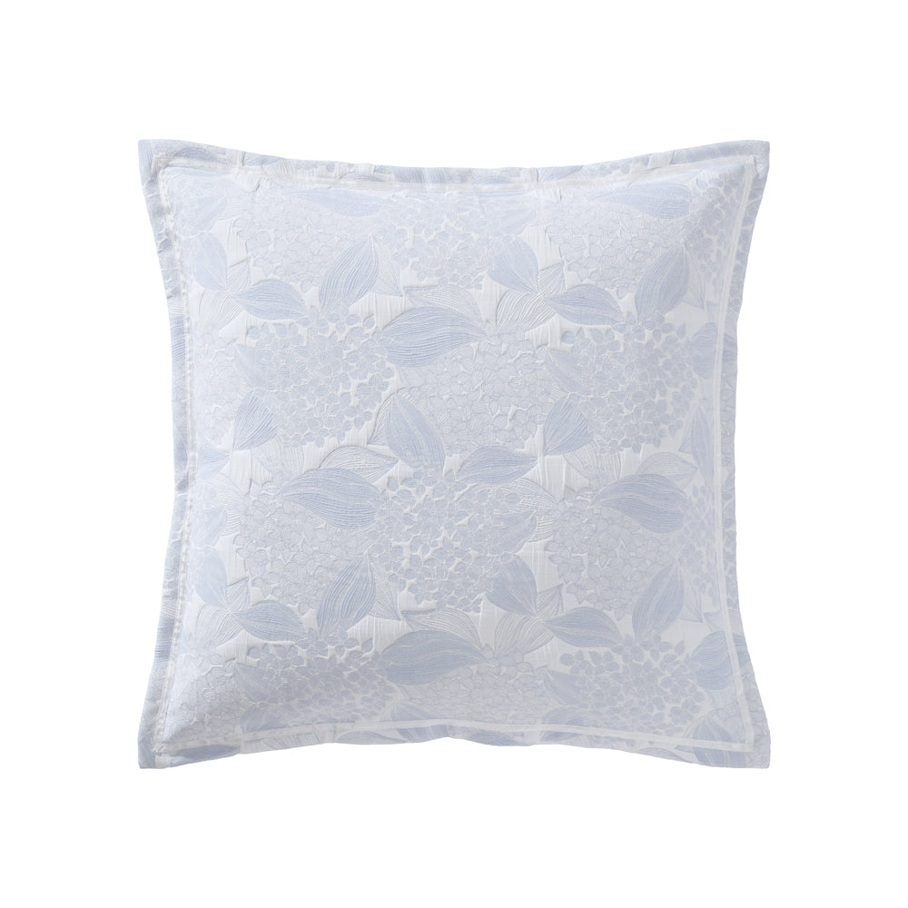 Exquisite Hydrangea Chambray Filled Square Cushion for Bedroom Decor
