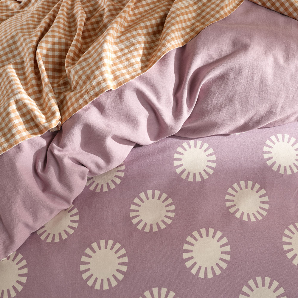 Single Bed Sunny Day Orchid Quilt Cover Set by Linen House