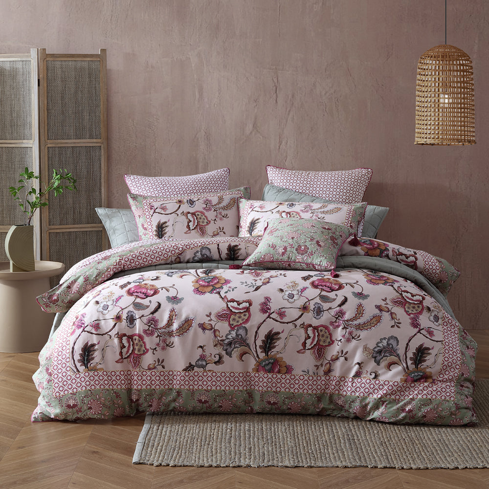 King - Sized Lorelai Rose Quilt Cover Set for a Dreamy Sleep