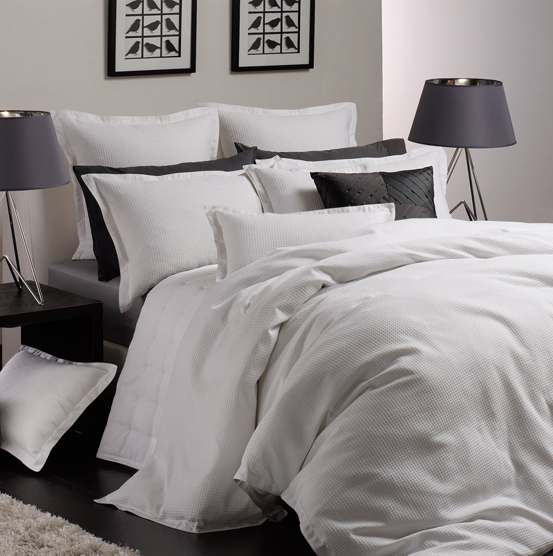 Platinum Logan and Mason's Elegant White Square Filled Ascot Cushion