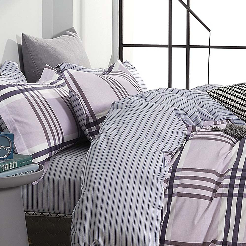 Ardor Brand Stanton Grey Queen - Sized Bed Quilt Cover Set for Bedroom Decor