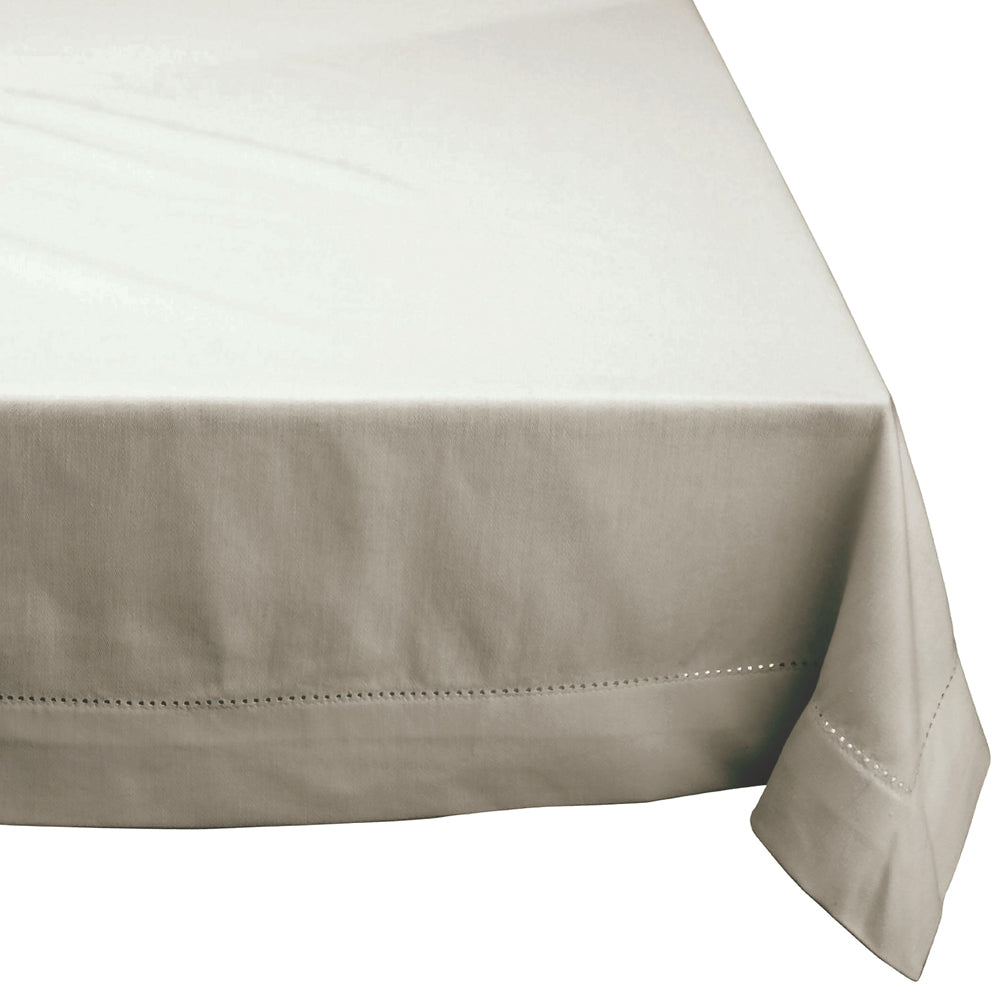 Oatmeal Elegant Hemstitch Rectangle Tablecloth - 150cm x 230cm