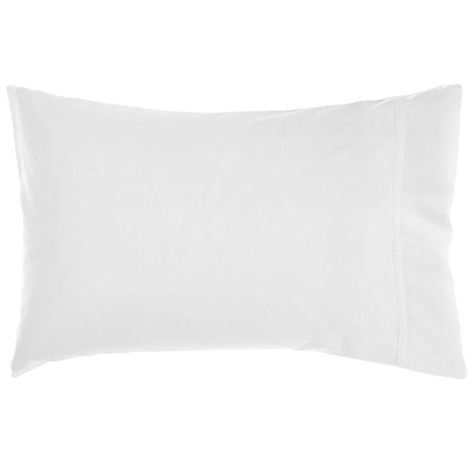 Linen House Nara Collection White 400 Thread Count Bamboo Cotton Bed Sheet Set for Double Bed with 50cm Wall