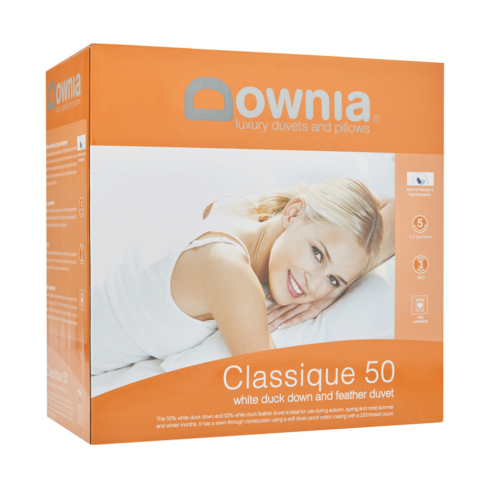 Single Bed Classique 50 Collection Down and Feather Comforter (Doona) for Mild Seasons