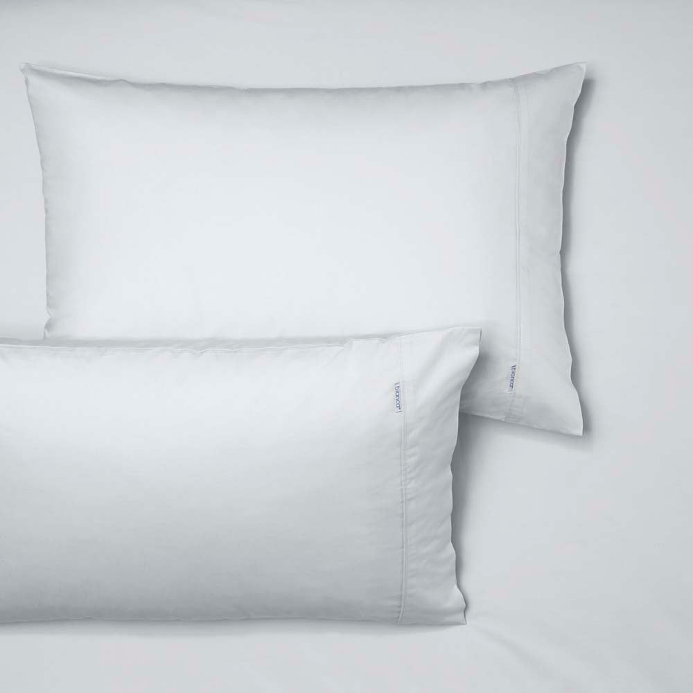 Heston King Bed 100% Cotton Percale Fitted Sheet and Pillowcase Combination Set with 300 Thread Count in White Color