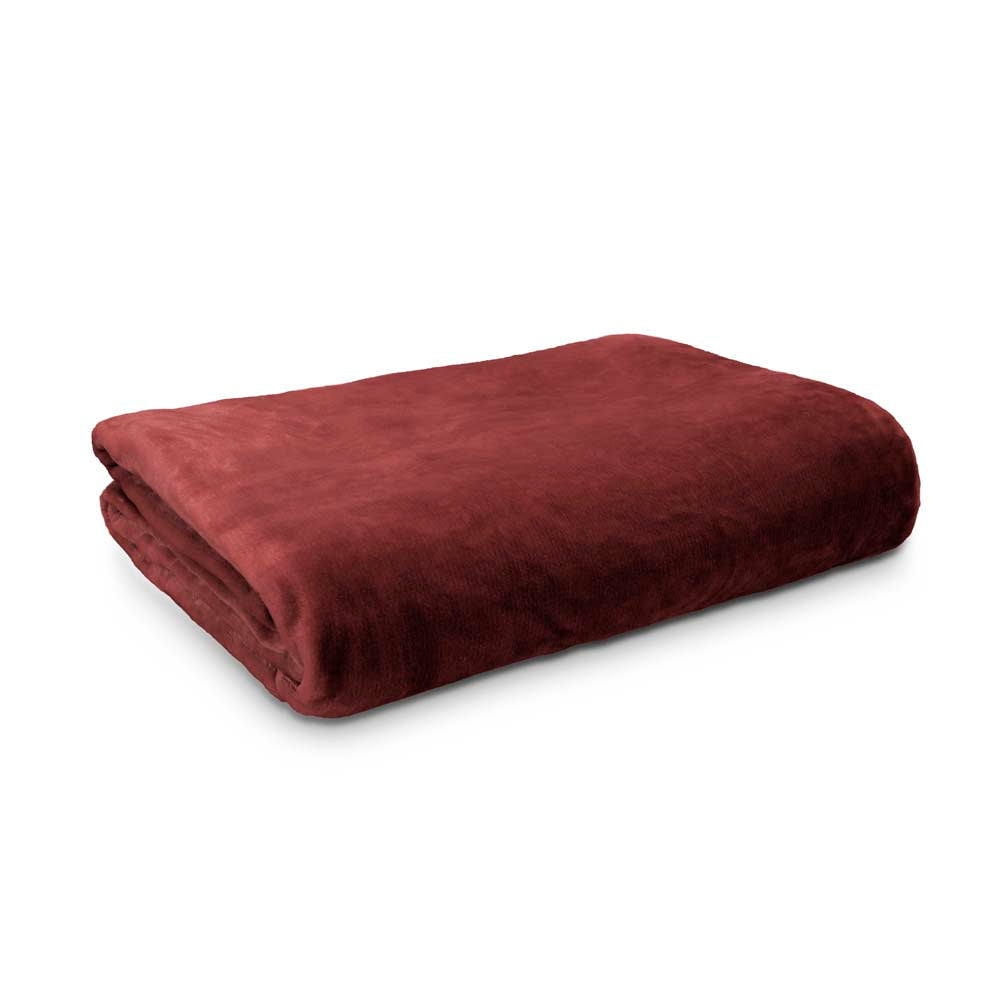 Lucia Super Soft and Cosy Plush Blanket in Jarrah Color for Double Bed