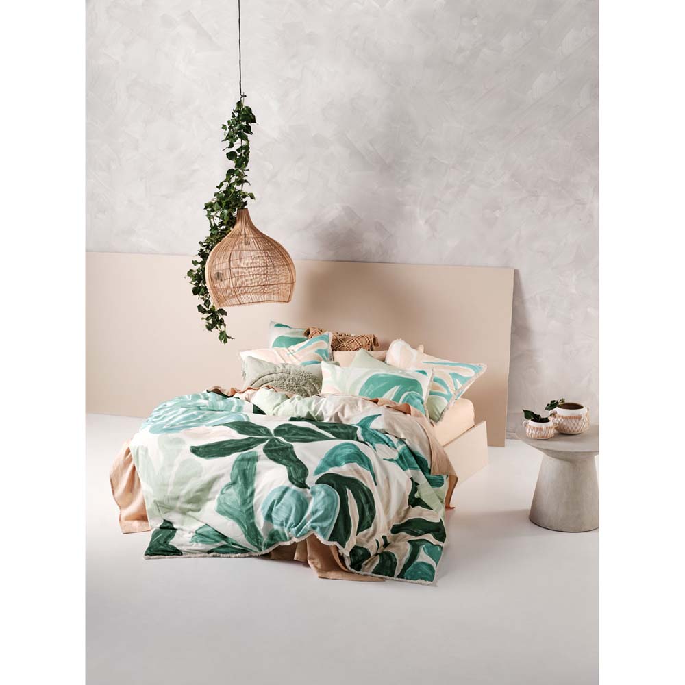 Linen House Queen-Size Terrarium Green Quilt Cover Set